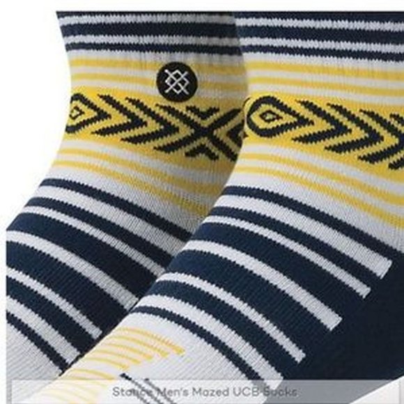 Stance Mazed UCB Cal Berkeley Socks Blue Yellow L - Picture 2 of 4